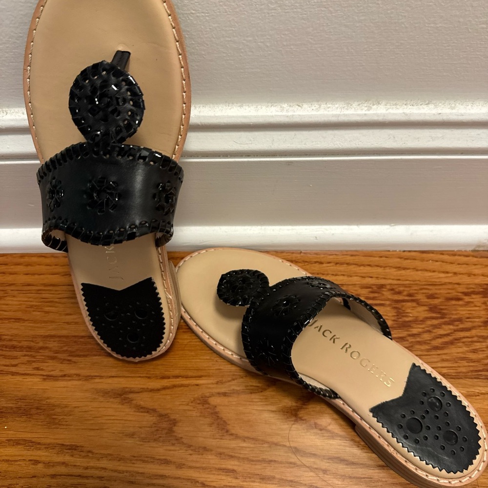 Jack Rogers Black and Tan Women's Sandals